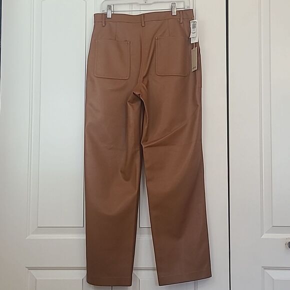 Wilfred Free Lucy Vegan Leather Utility Pants Chestnut Brown Size 10 - Picture 6 of 14